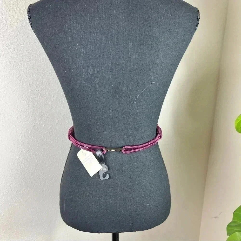 Twisted Braided Beaded Vintage Rope Belt Size Small NWT Gold Purple Burgundy - Picture 8 of 13